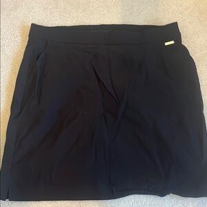 Black Stretch Skirt with Logo Detail